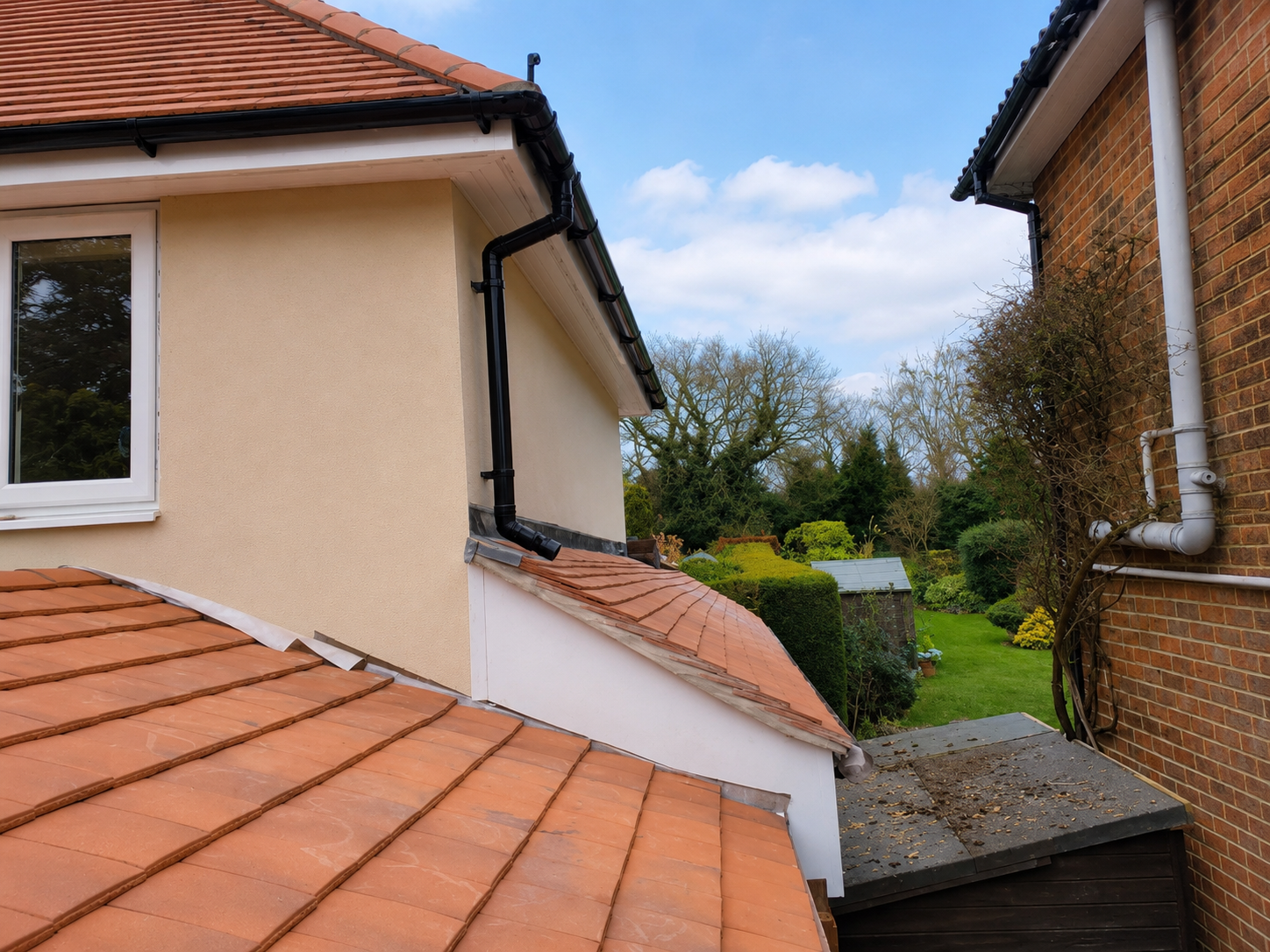 Roofing works in progress on a property