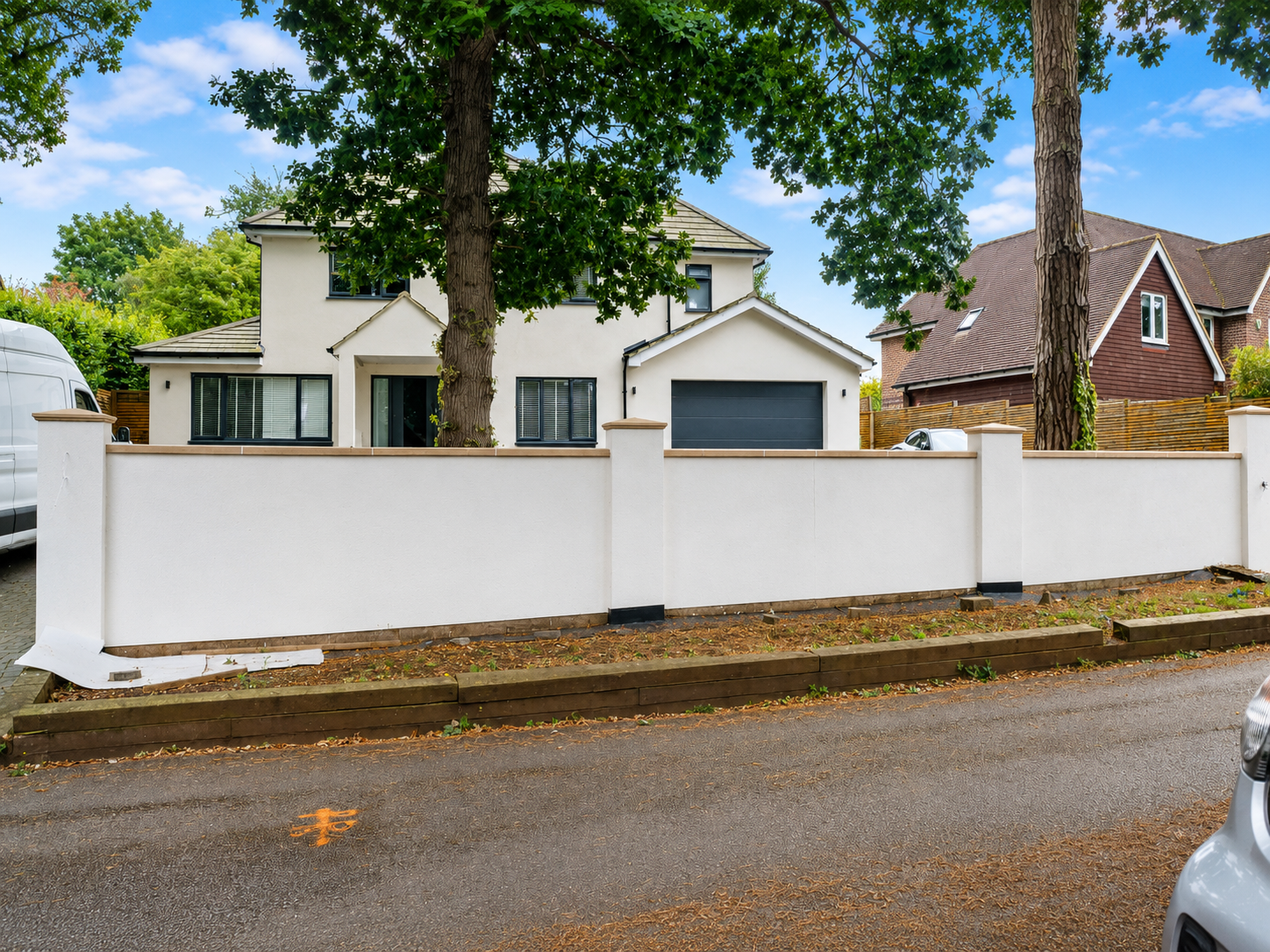 New fencing with hard landscaping